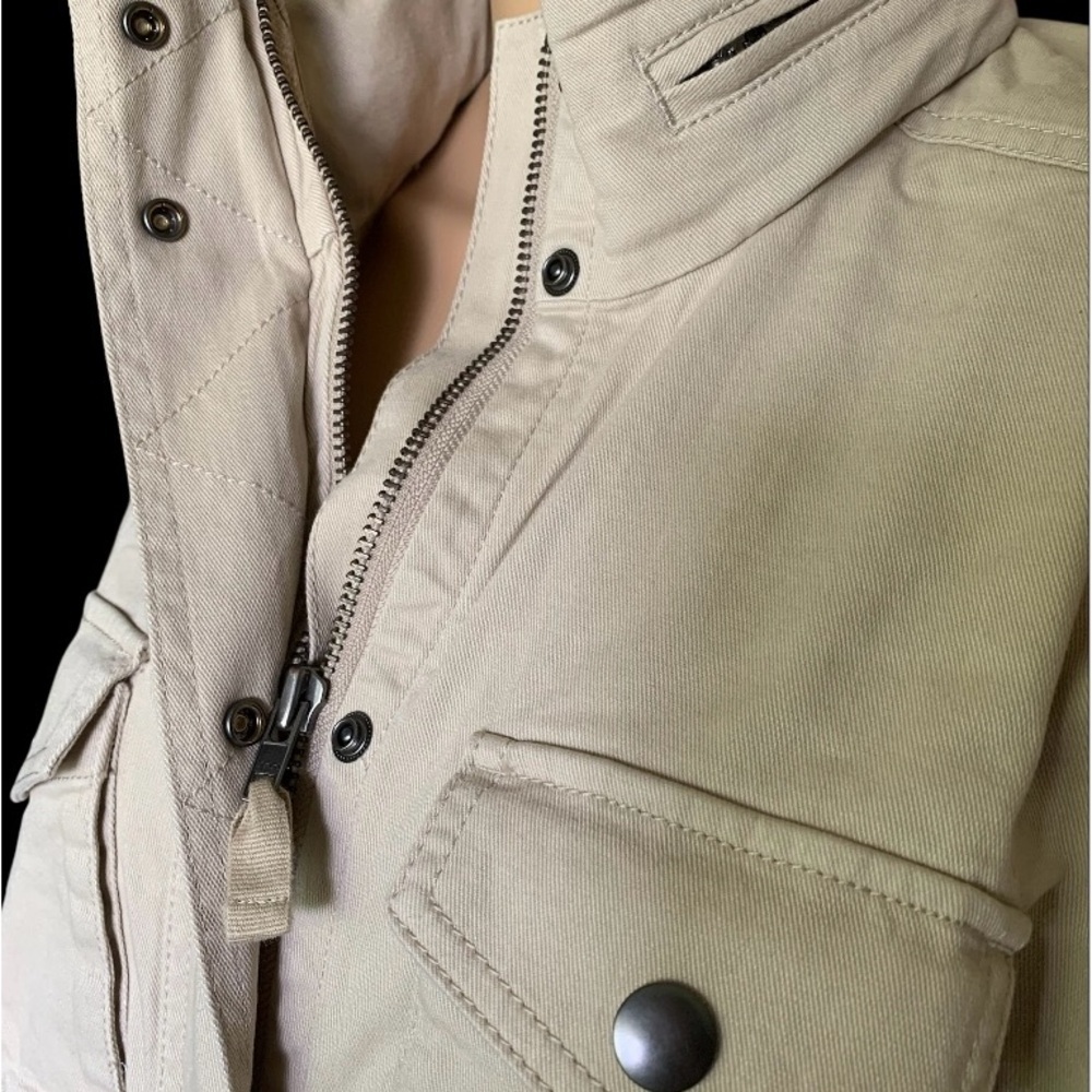 LANDSEND Canvas MILITARY JACKET Long Sleeve Stowable Hood - Picture 5 of 9